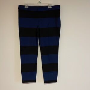 NWT Banana Republic Sloan Striped Pants 12S Trouser Blue Black Slim Ankle EMO
